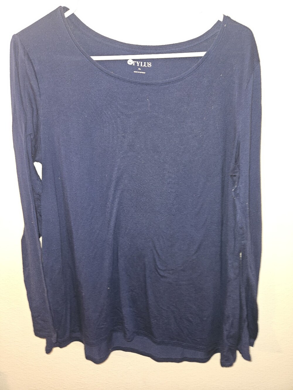 Sylus Womans Dark Blue Long Sleeve T Shirt Size Xl